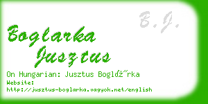 boglarka jusztus business card